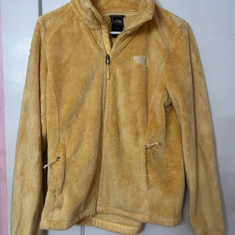 The North Face Women’s Size S/P Yellow Full Zip Fleece Sweater Top Mock Neck - Picture 7 of 7